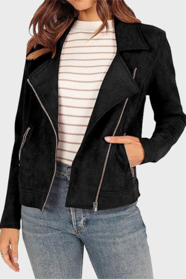 WW | Suede Cropped Biker Jacket