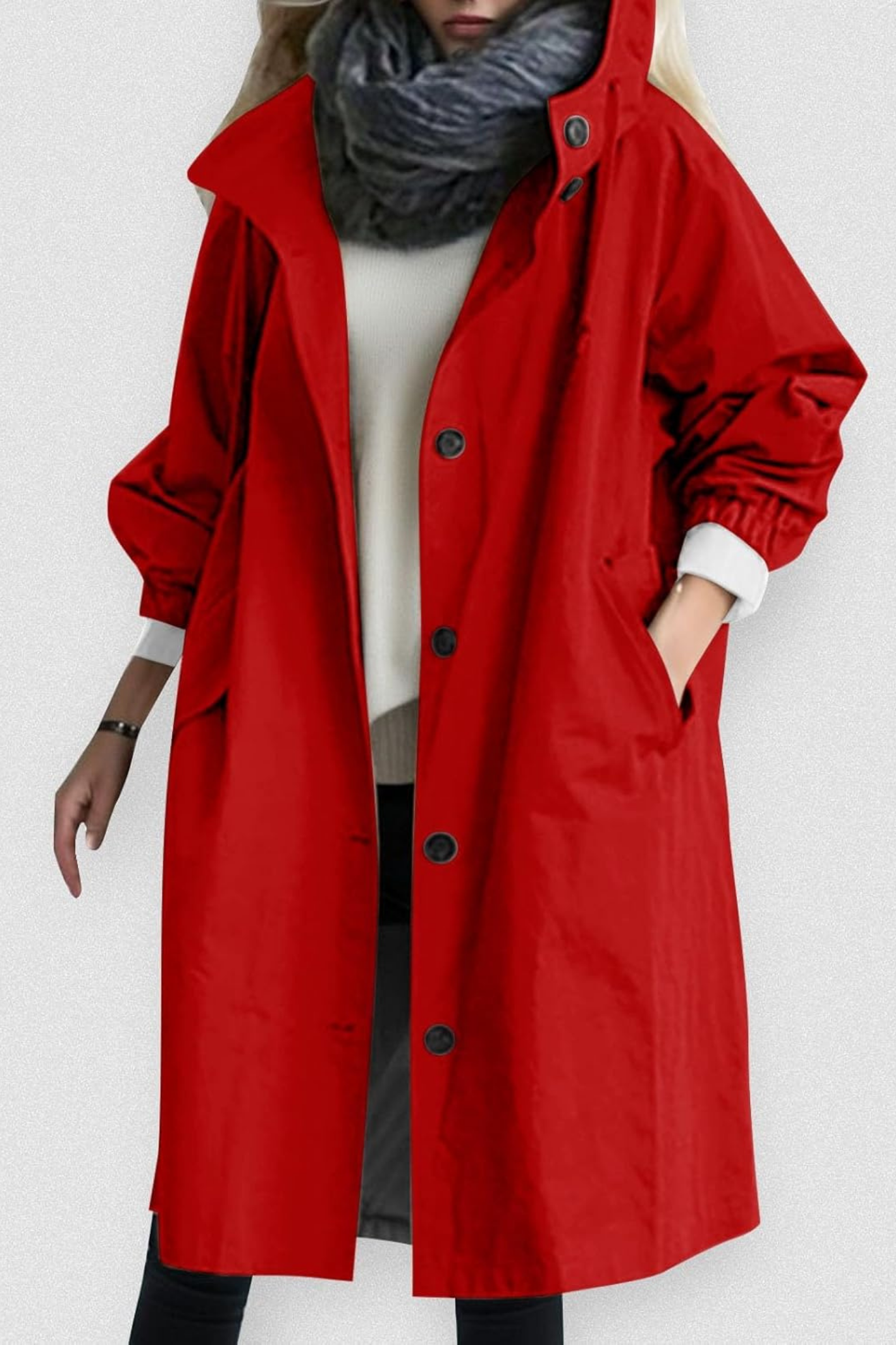 Dolly Stylish Trench Coat - Red