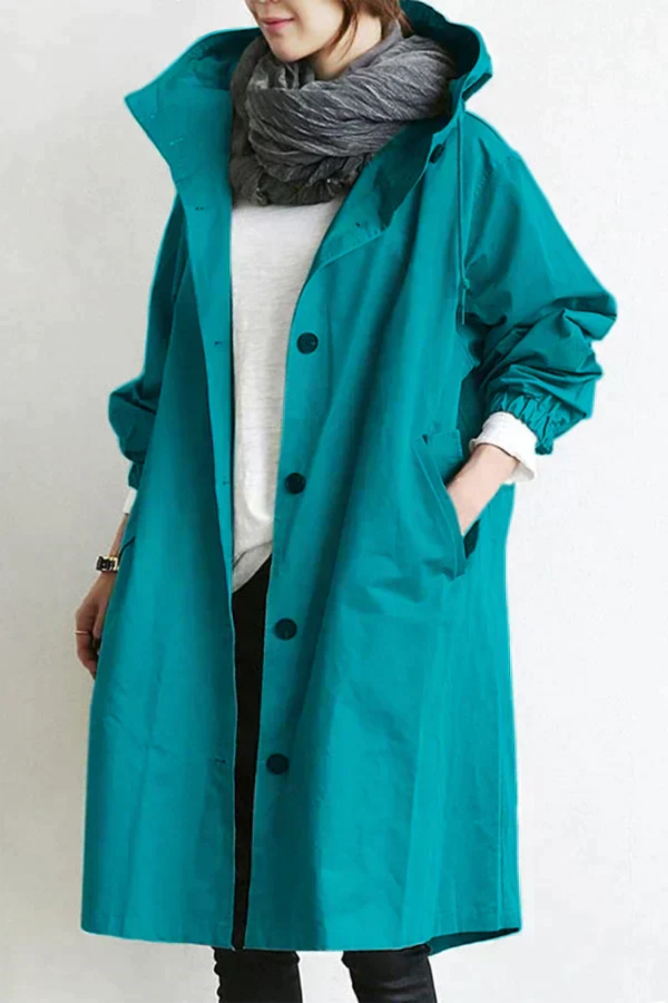 Dolly Stylish Trench Coat - Light Blue