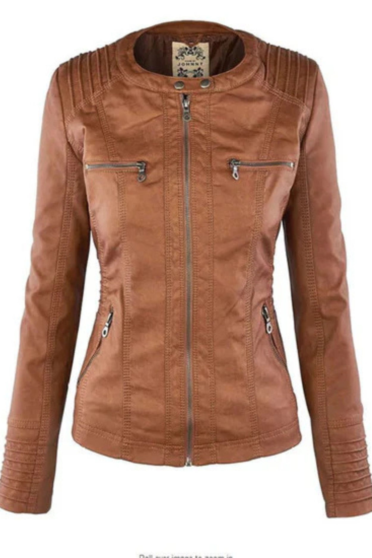 Eva Weatherproof Women's Leather Jacket with Hood - Khaki