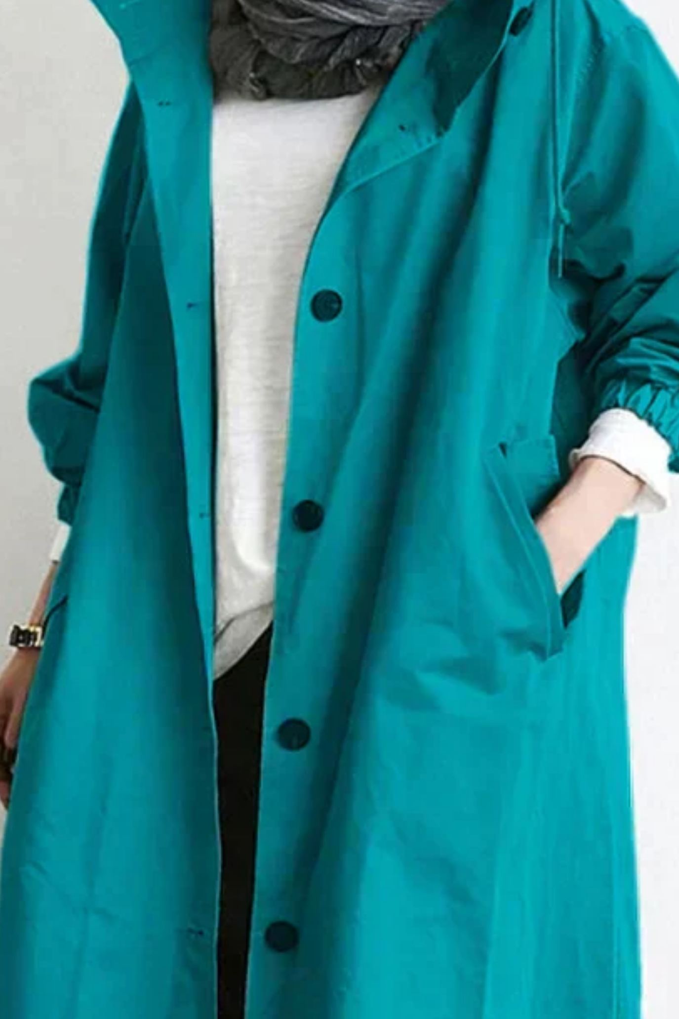 Dolly Stylish Trench Coat - Light Blue