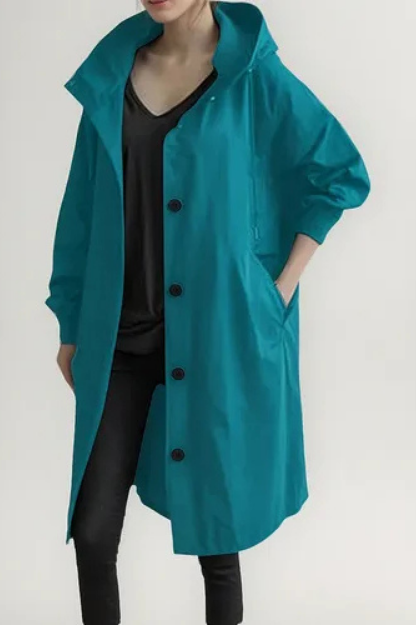 Dolly Stylish Trench Coat - Light Blue