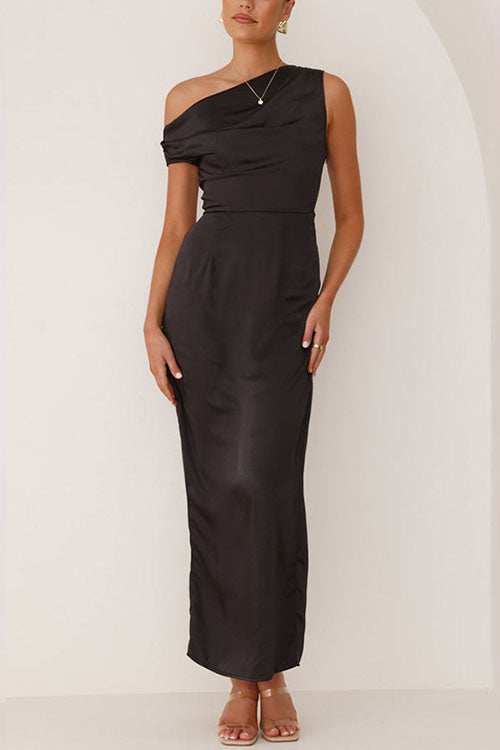WW | Rosiedress Asymmetrical Shoulder Cut-Out Waist Maxi Dress