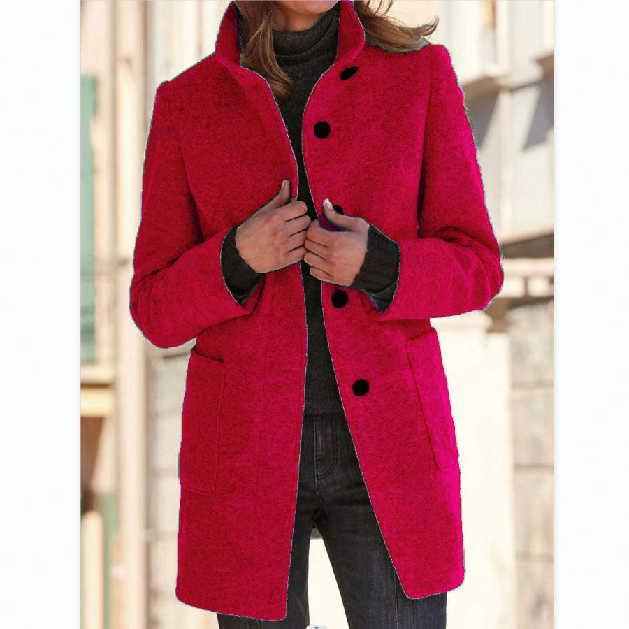 WW | Warmer & winddichter Mantel mit Stehkragen für Damen