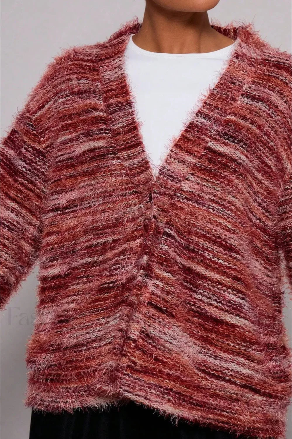 WW | Cozy vintage striped cardigan with V-neck