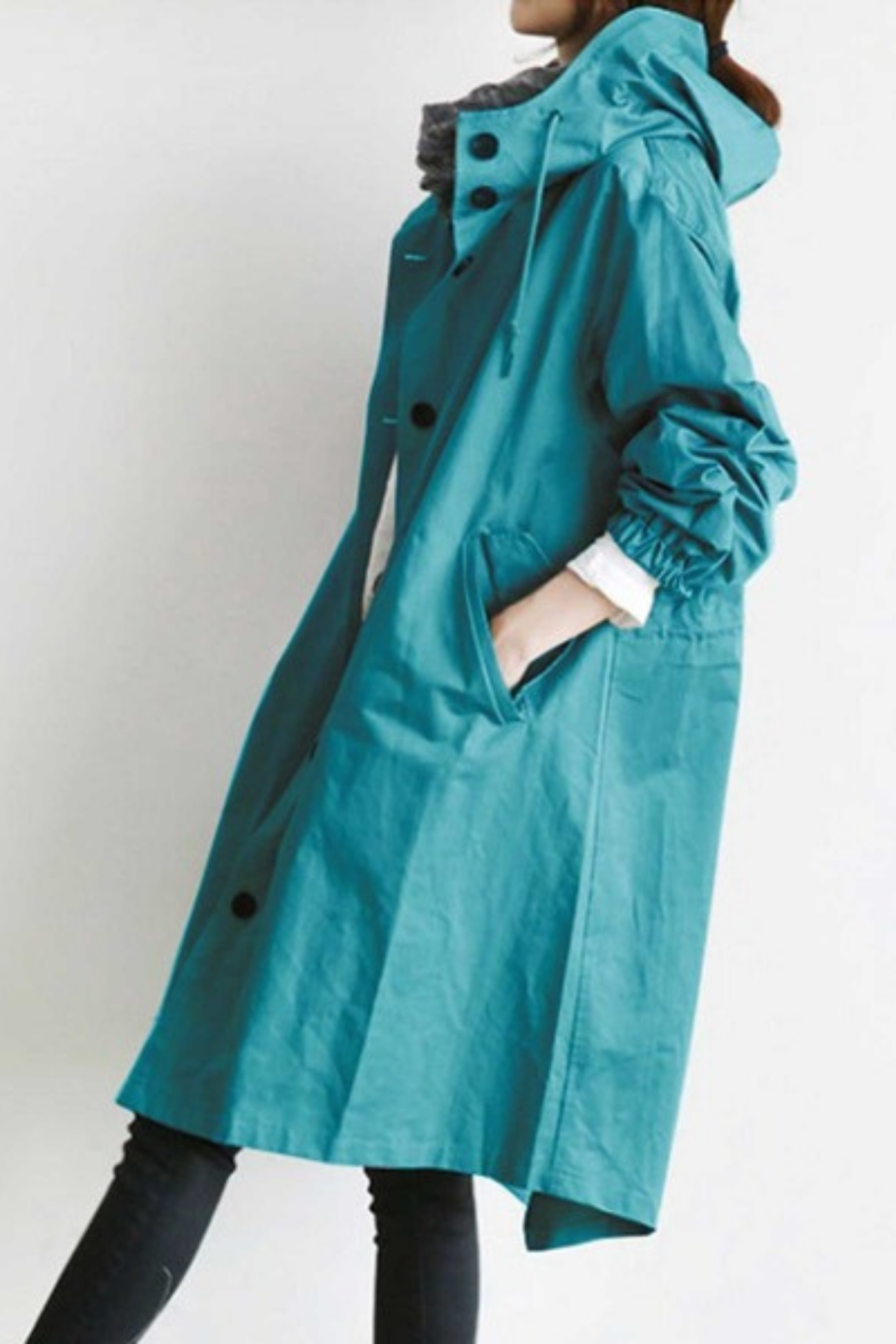 Dolly Stylish Trench Coat - Light Blue