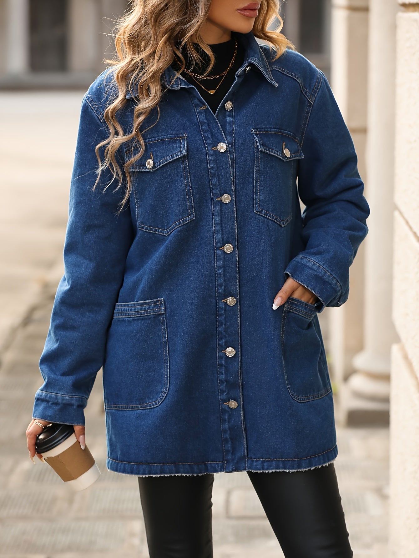 WW | Chic WW jacket | blue with fleece lining for women