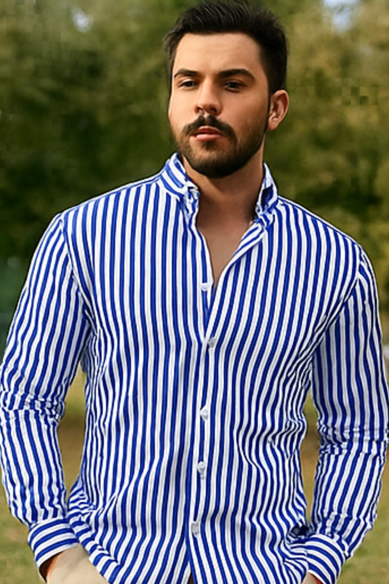William Elegant Striped Shirt - Blue