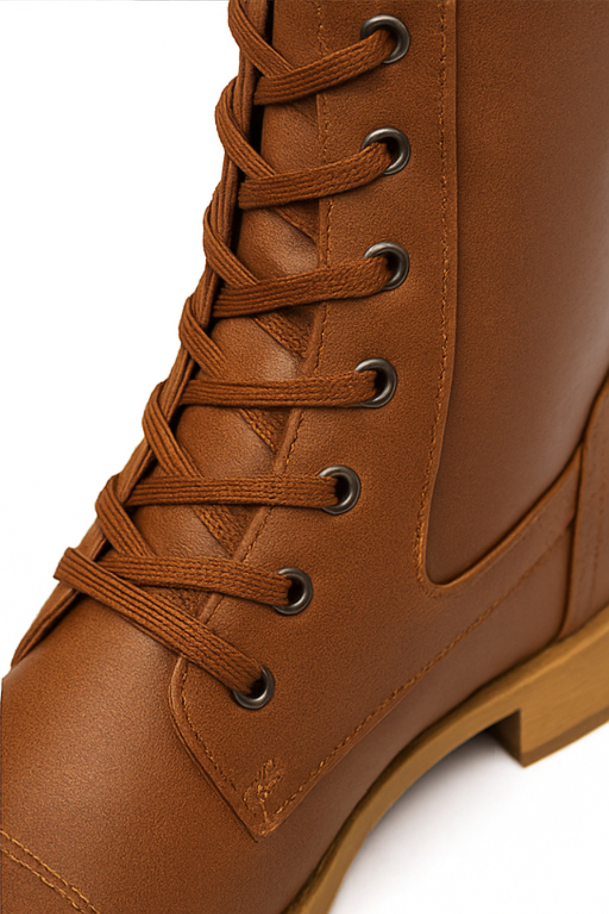 Miya Leather Boots with Zipper - Brown