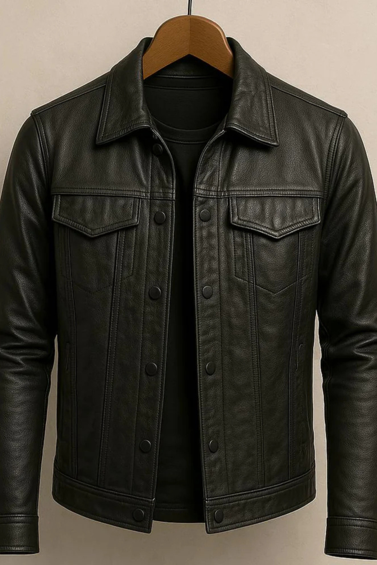 Robin Rider Leather Jacket - Dark Grey
