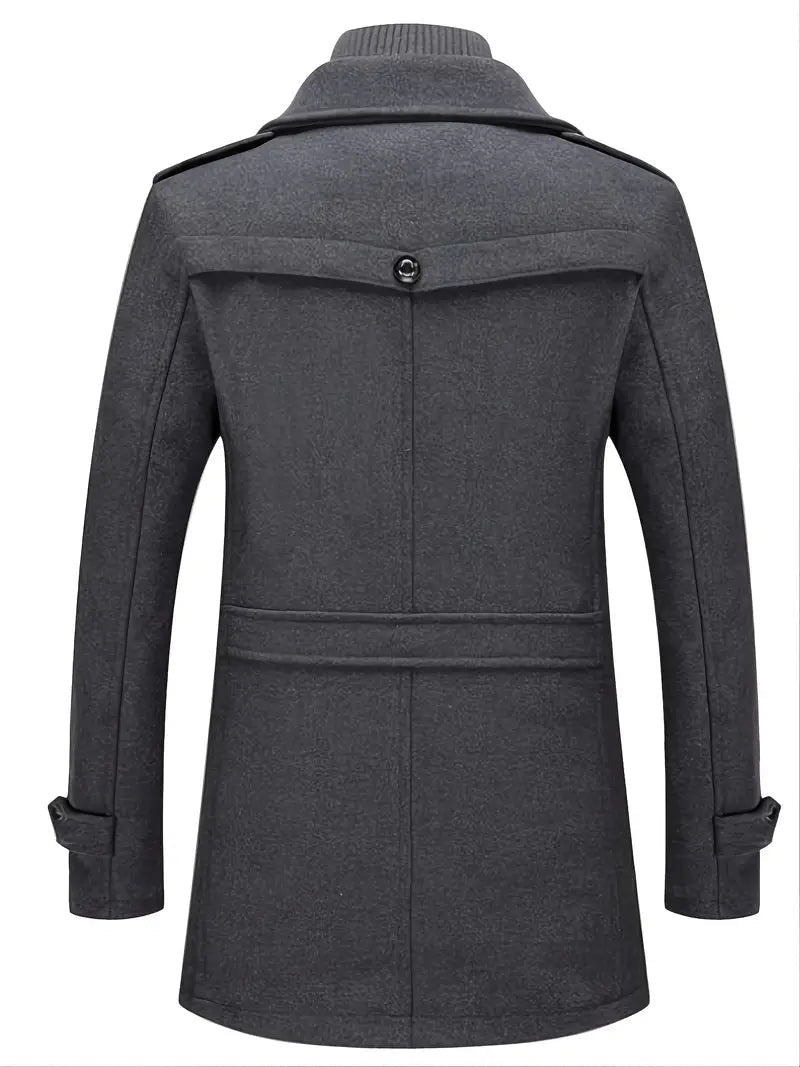 WW | Men's Thick Double-Breasted Wool Coat - Perfect for Everyday Wear