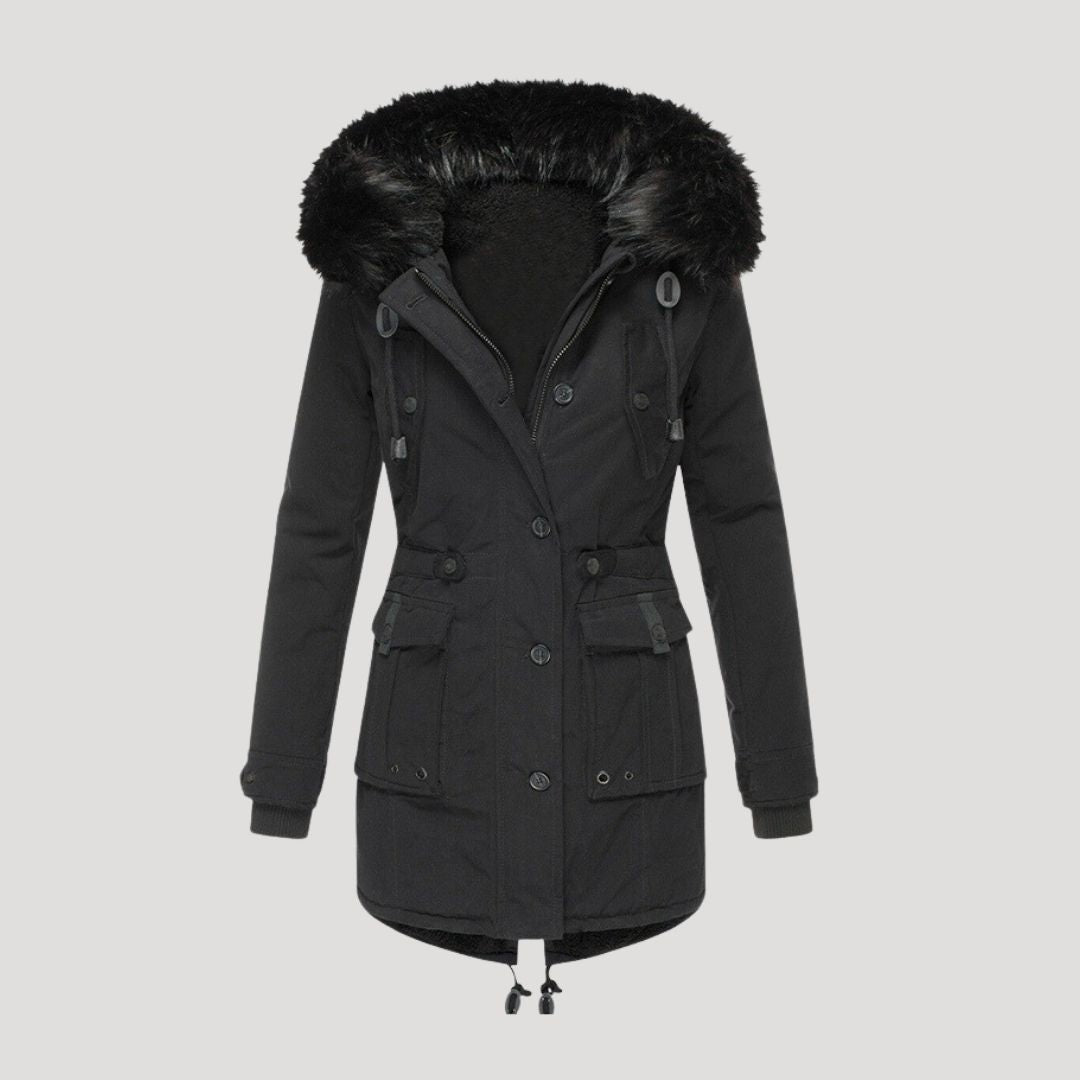 WW | Damen wasserdichte Winterparka mit Kunstfellkapuze