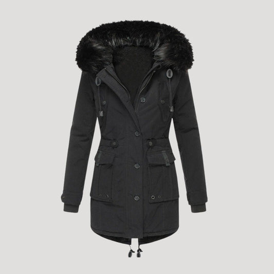 WW | Damen wasserdichte Winterparka mit Kunstfellkapuze