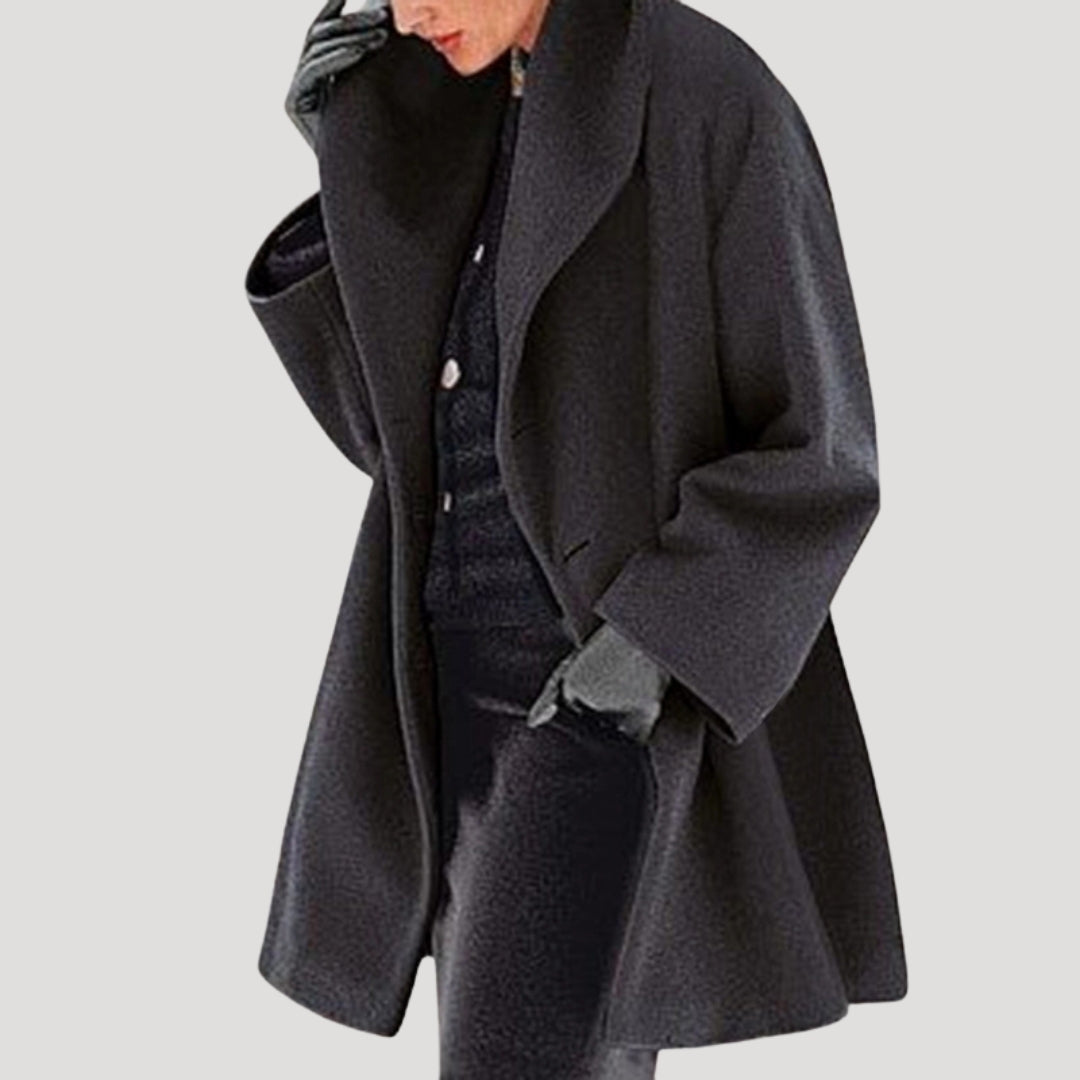 WW | Damen Wollmantel oversized Wickel Winterjacke