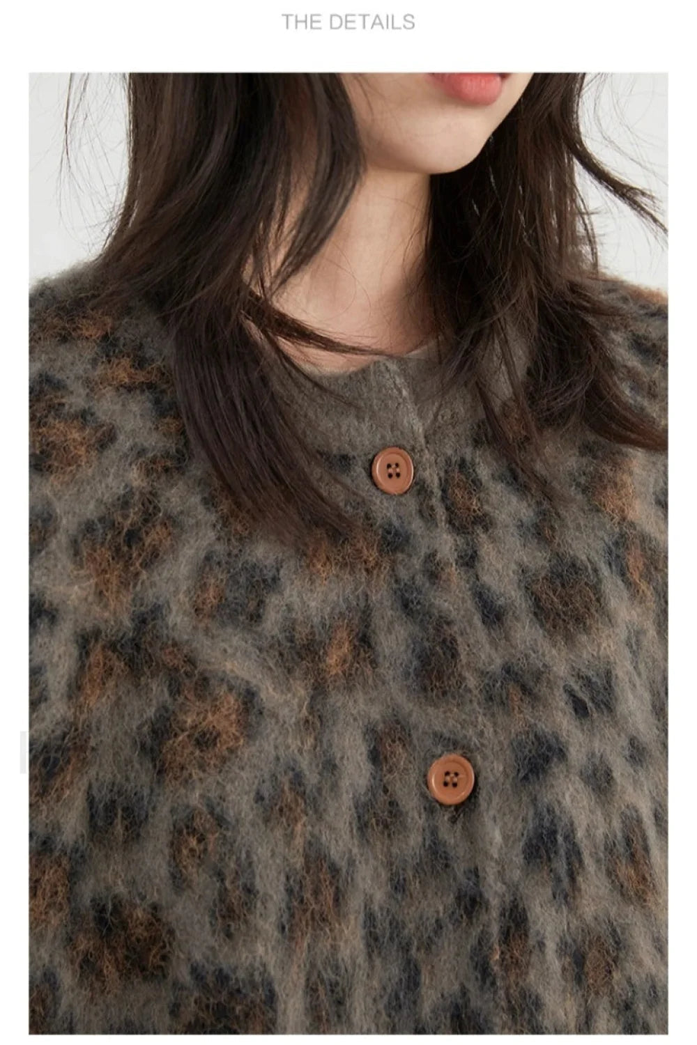 WW | Cozy leopard print single-breasted cardigan