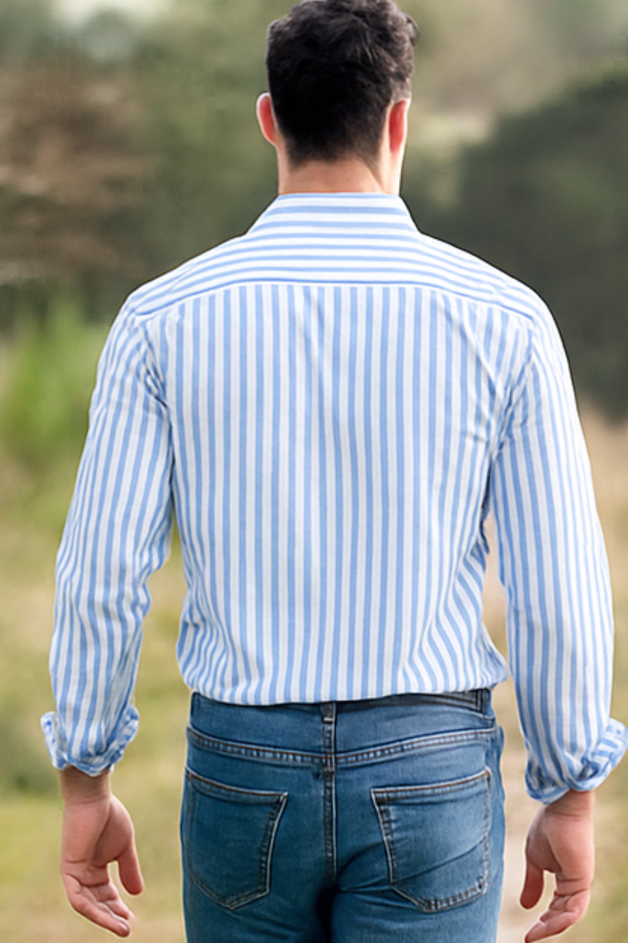 William Elegant Striped Shirt - Light Blue