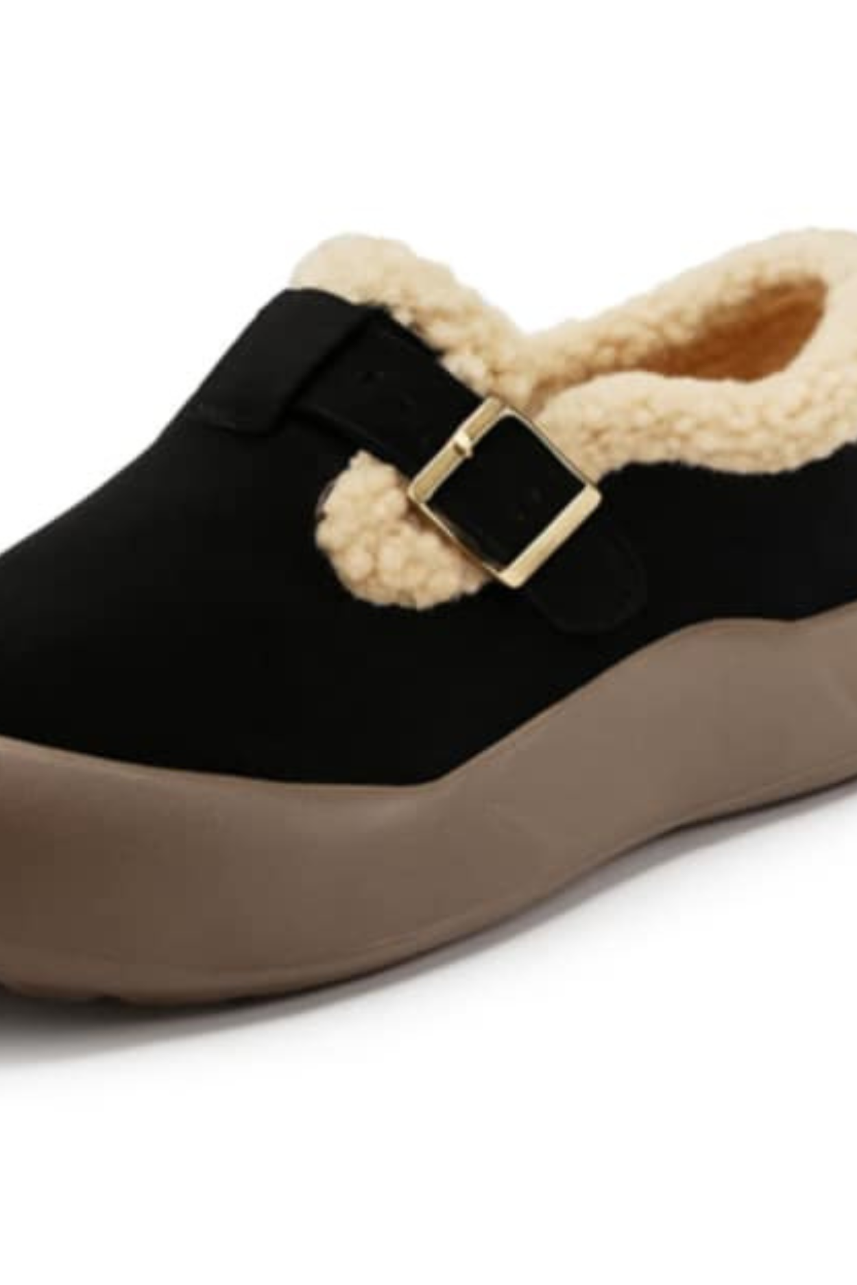 Ivory Comfortable Fleece Lined Shoes - Black