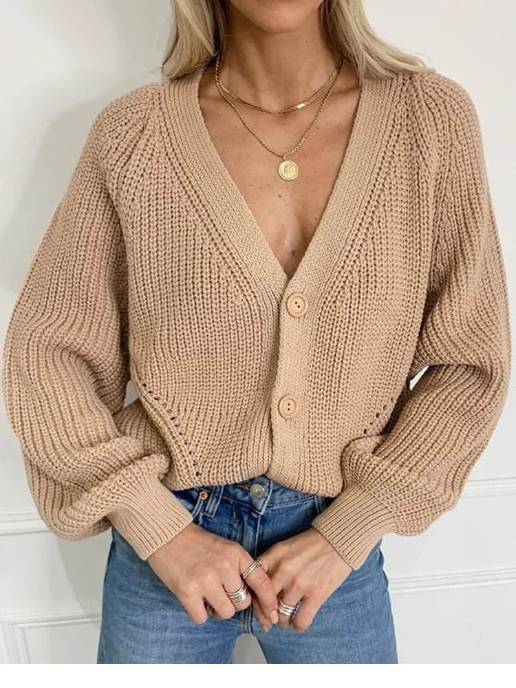 WW | Women's cardigan with puff sleeves