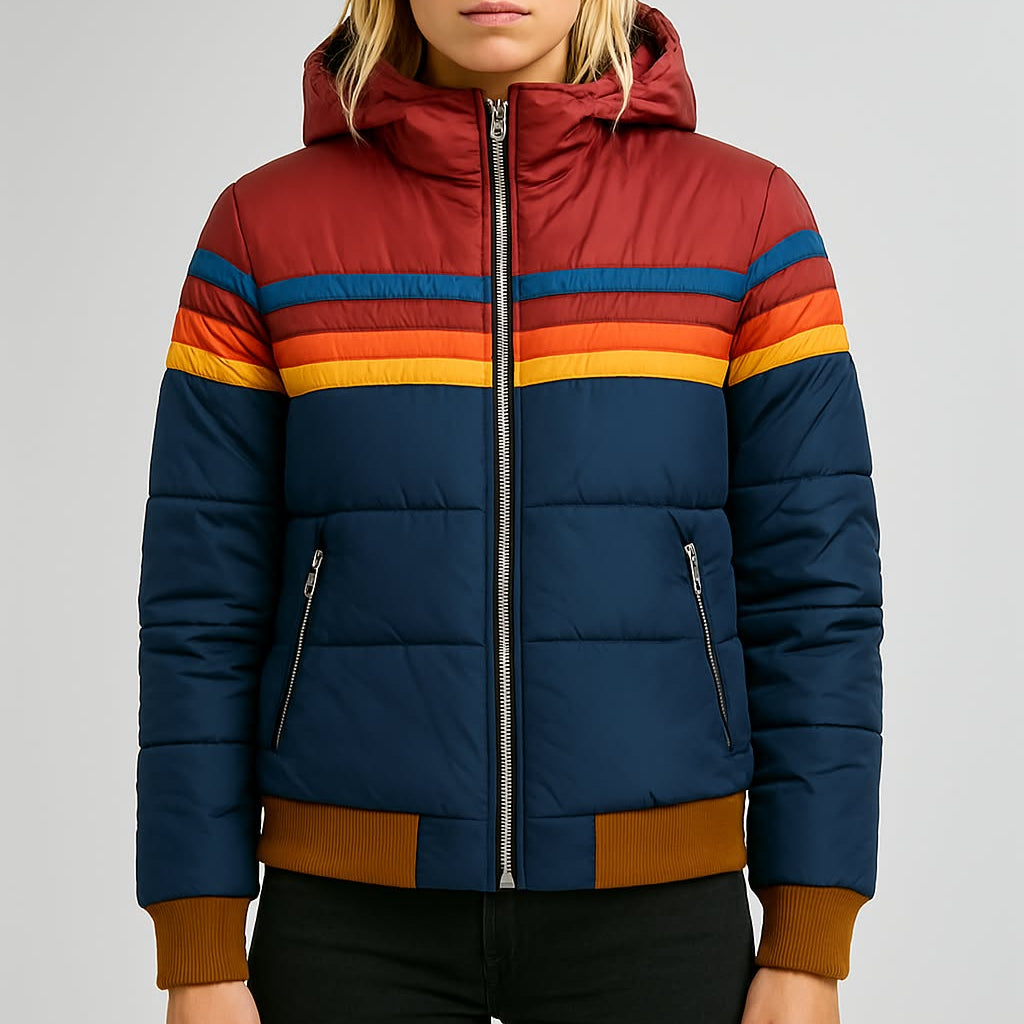 WW | Damen Pufferjacke Kapfärbblock