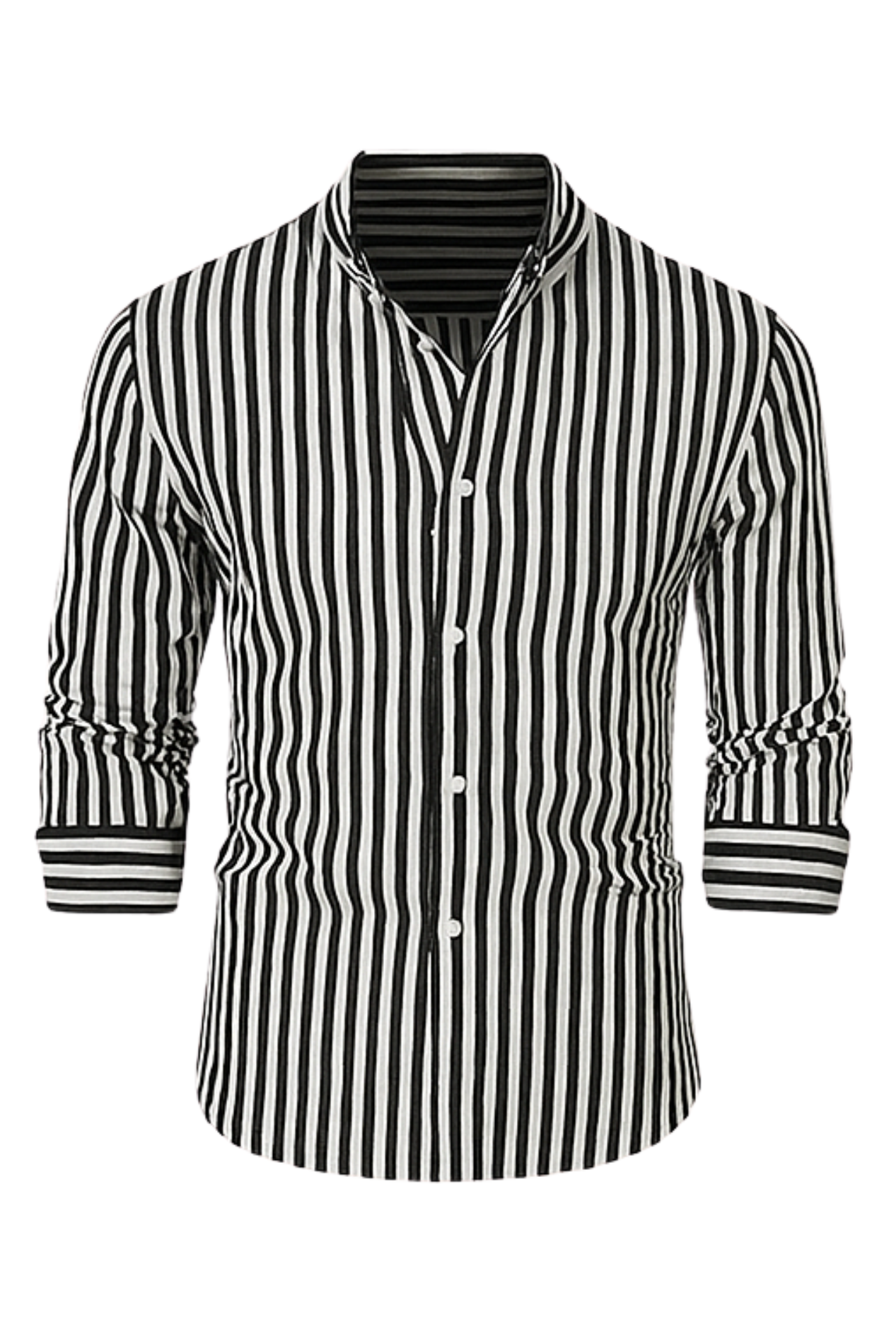 William Elegant Striped Shirt - Black