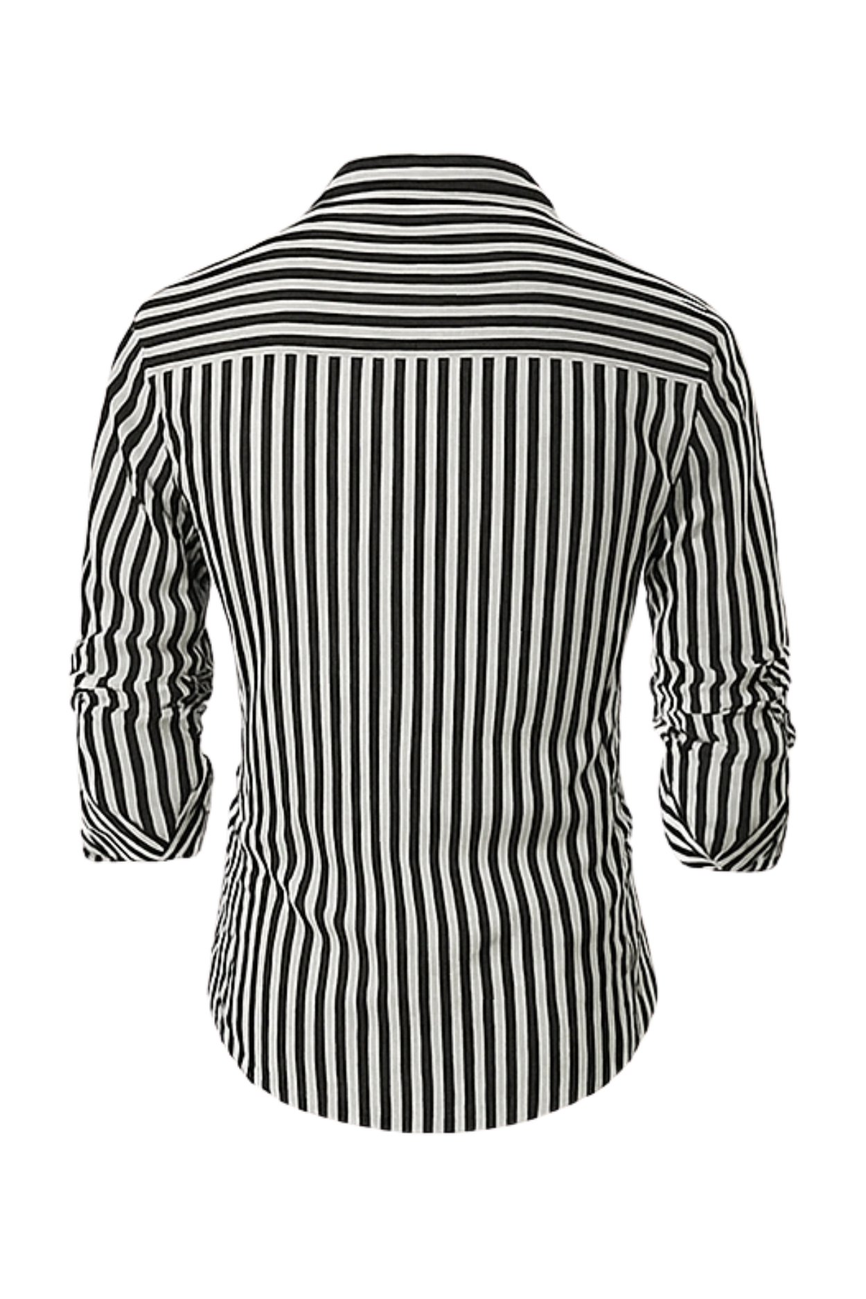 William Elegant Striped Shirt - Black