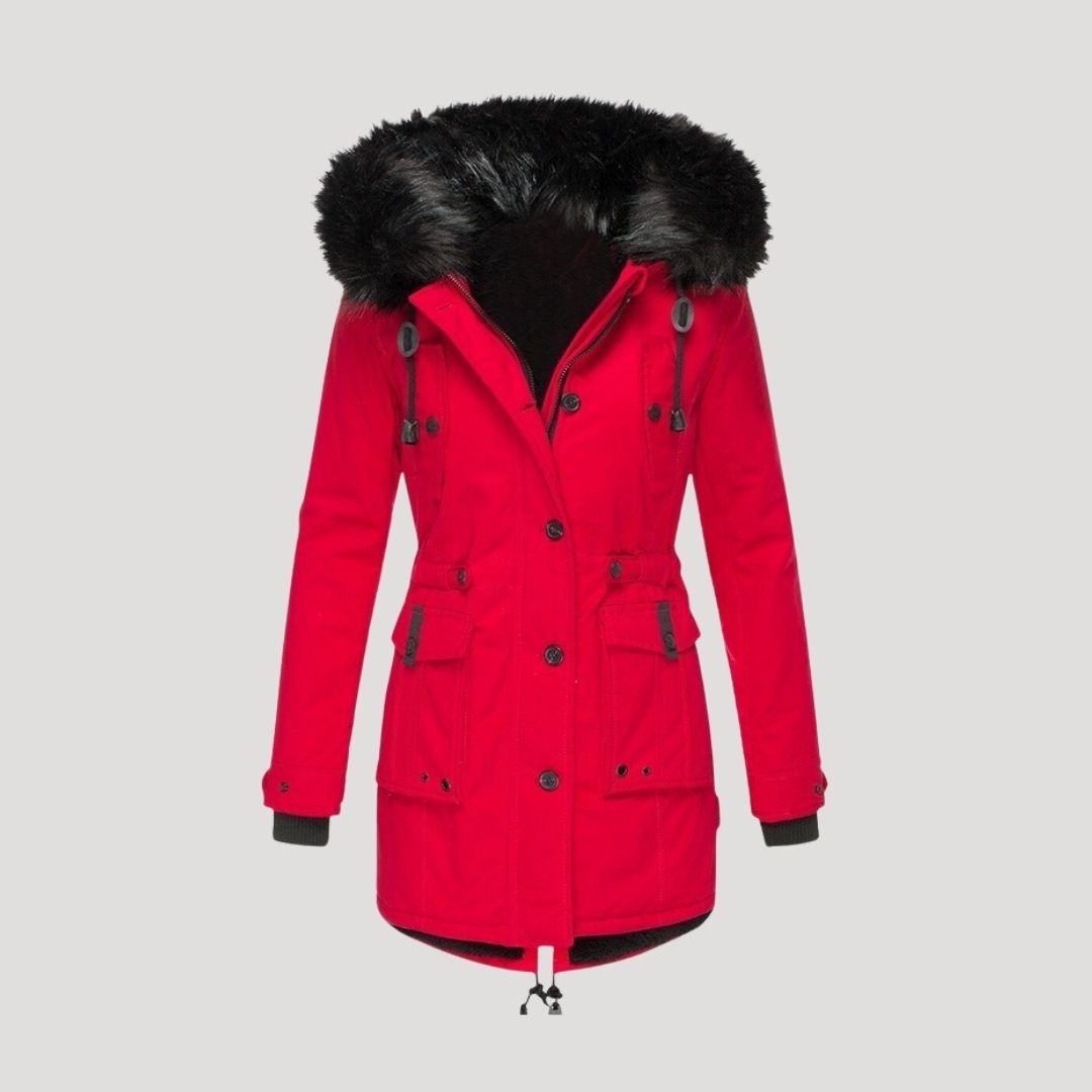 WW | Damen wasserdichte Winterparka mit Kunstfellkapuze