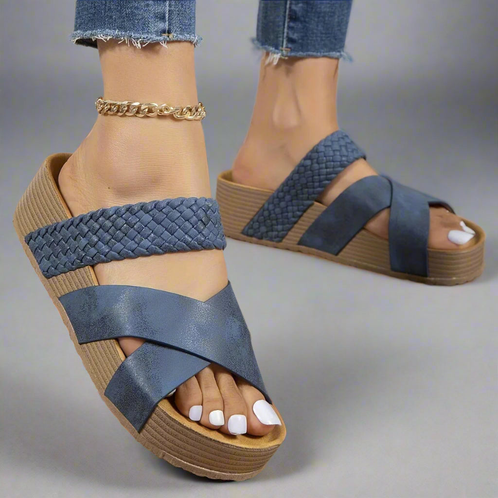Irma™ | Braided Platform Sandals with Orthopedic Comfort