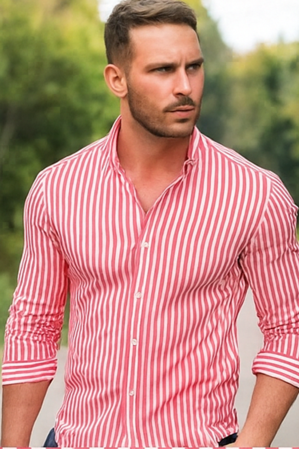 William Elegant Striped Shirt - Pink