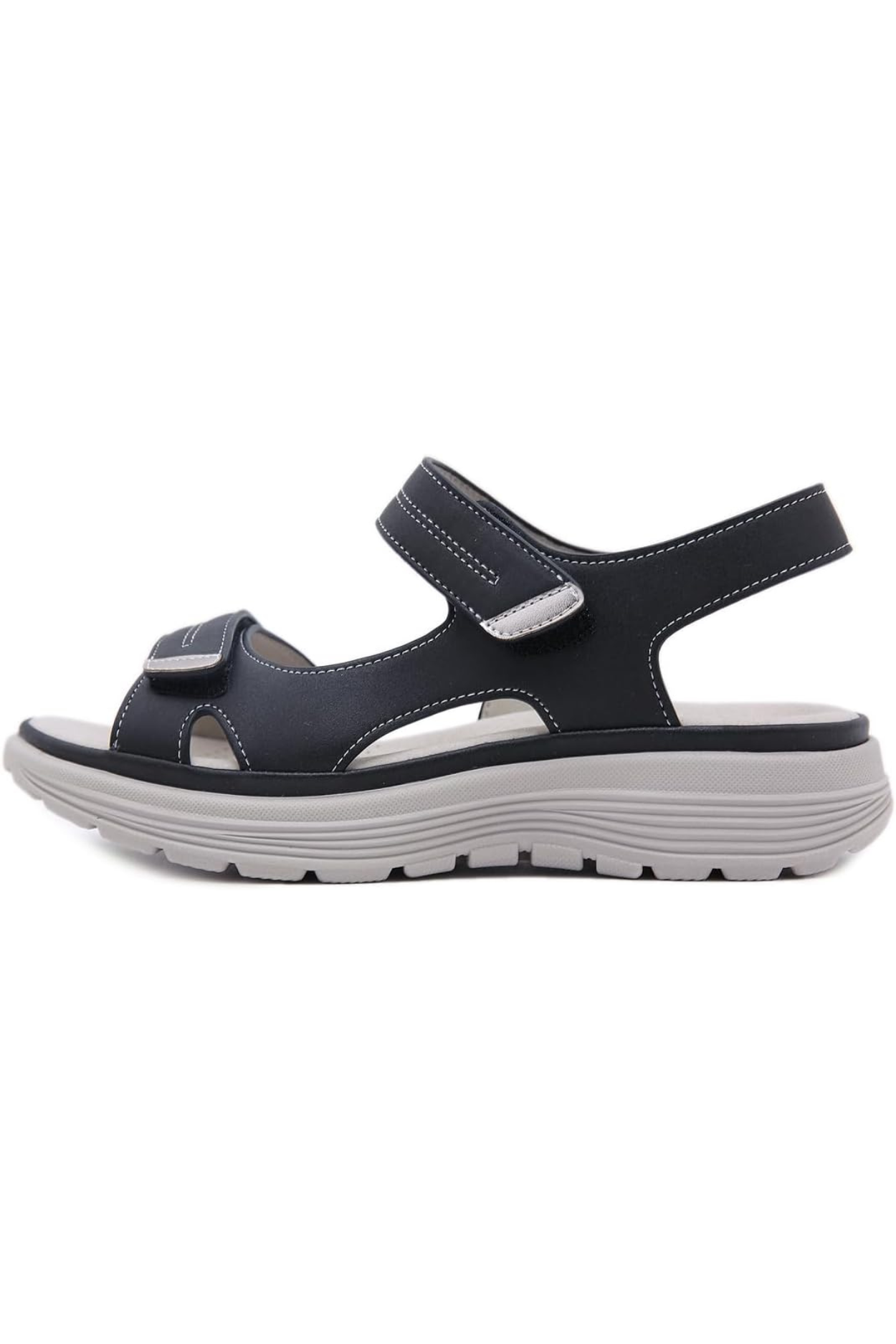 Tonya Orthopedic Leather Sandals - Black