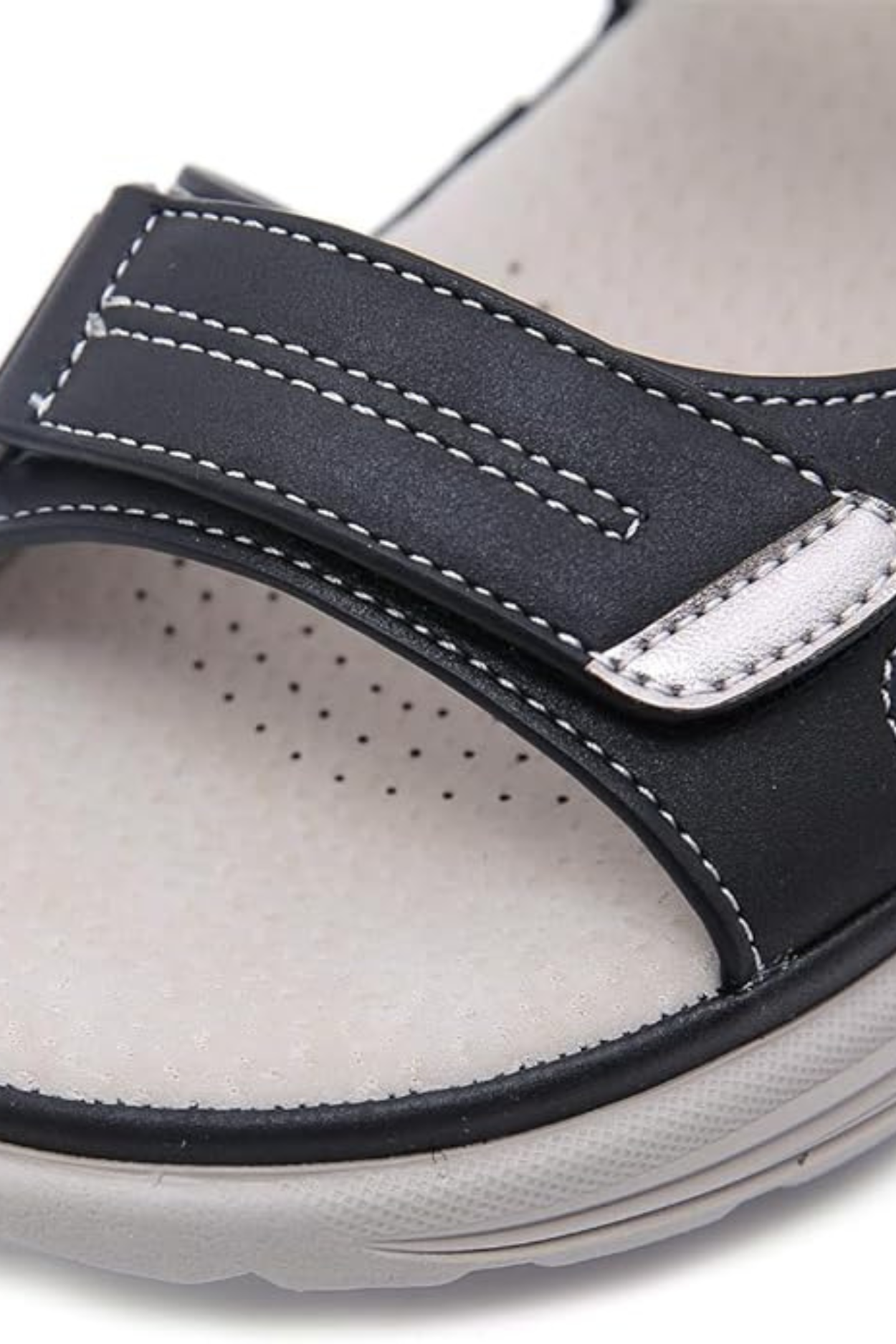 Tonya Orthopedic Leather Sandals - Black