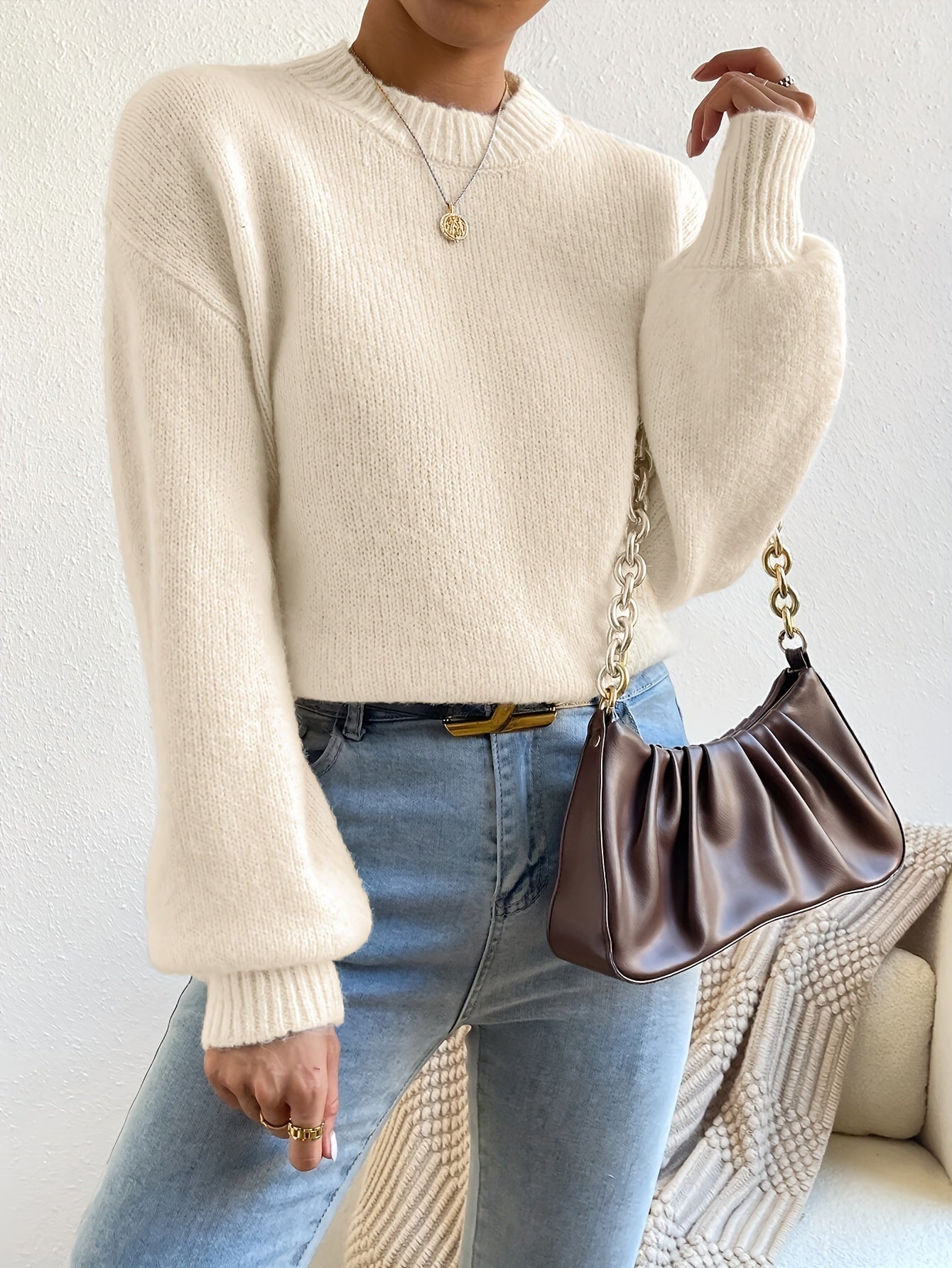 WW | Oversize Strickpullover mit Rundhalsausschnitt – Weich & stylisch für kalte Tage