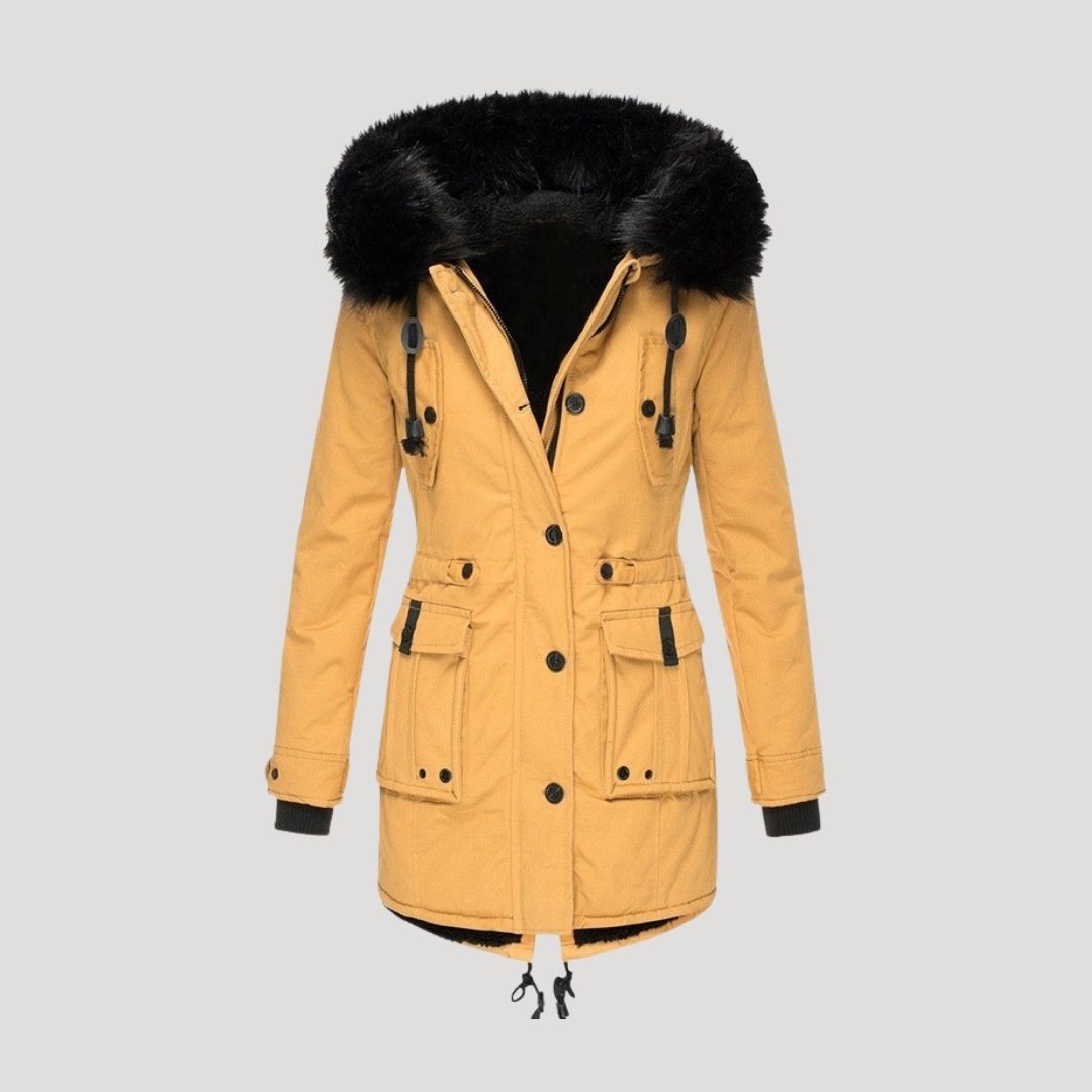 WW | Damen wasserdichte Winterparka mit Kunstfellkapuze