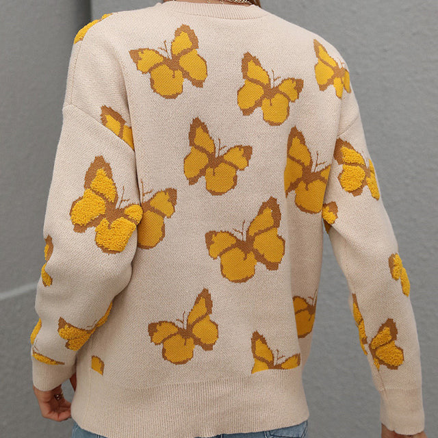 WW | Pullover mit Schmetterlingsmuster