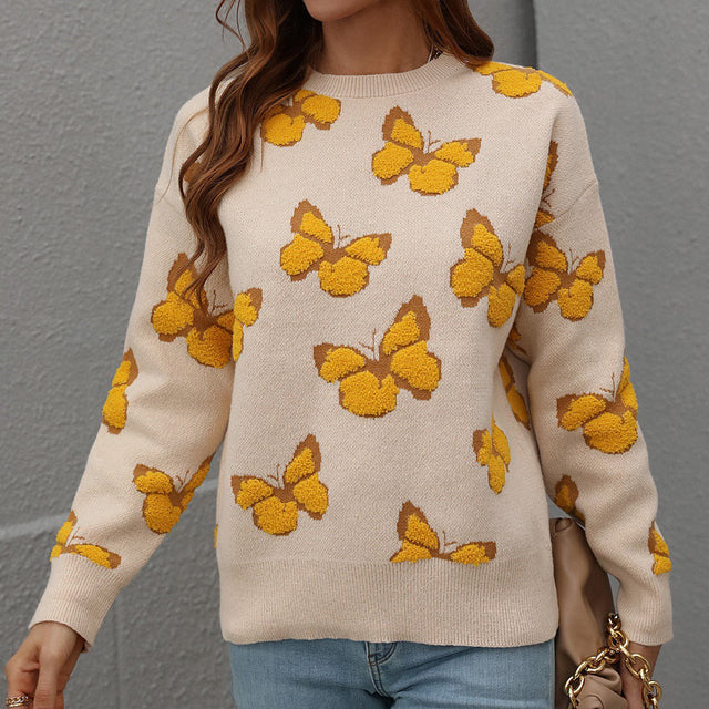 WW | Pullover mit Schmetterlingsmuster