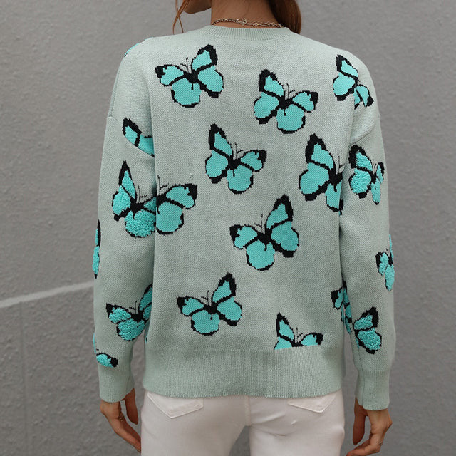 WW | Pullover mit Schmetterlingsmuster