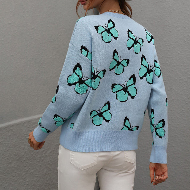 WW | Pullover mit Schmetterlingsmuster