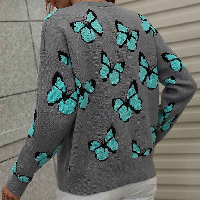 WW | Pullover mit Schmetterlingsmuster