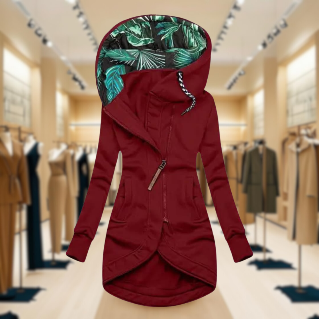 WW | Lightweight Rain Jacket with Hood and Asymmetrical Zipper