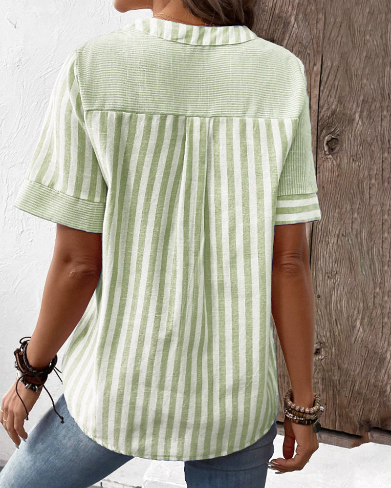 WW | V-Neck Blouse with Short Sleeves