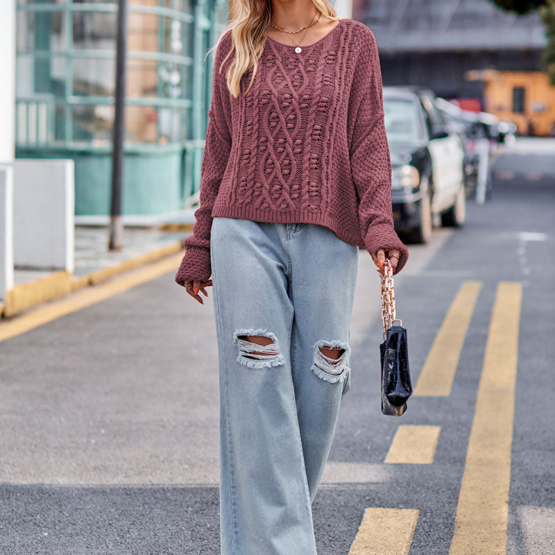 WW | Pullover in Twisted Knit with a Comfortable Fit