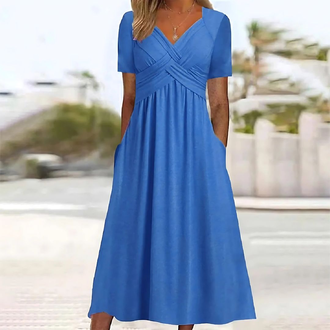 WW | Elegantes Midikleid Mit V-ausschnitt