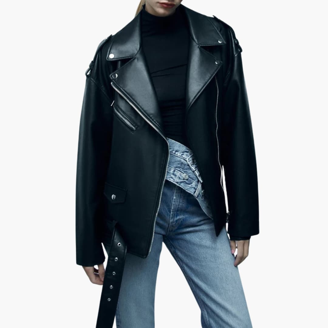 WW | Trendy Leather Biker Jacket for Women
