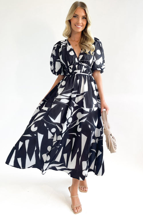WW | Real Love Print Puff Sleeve Maxi Dress