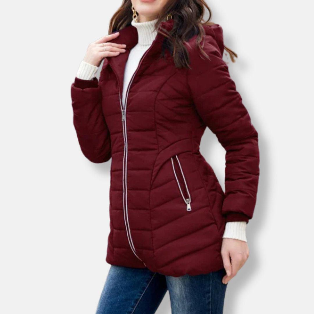 WW | Padded Jacket Slim Fit mit Kapuzenkragen Rippbündchen Hüftlänge