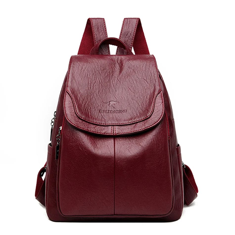 WW | Anti-theft Leather Backpack