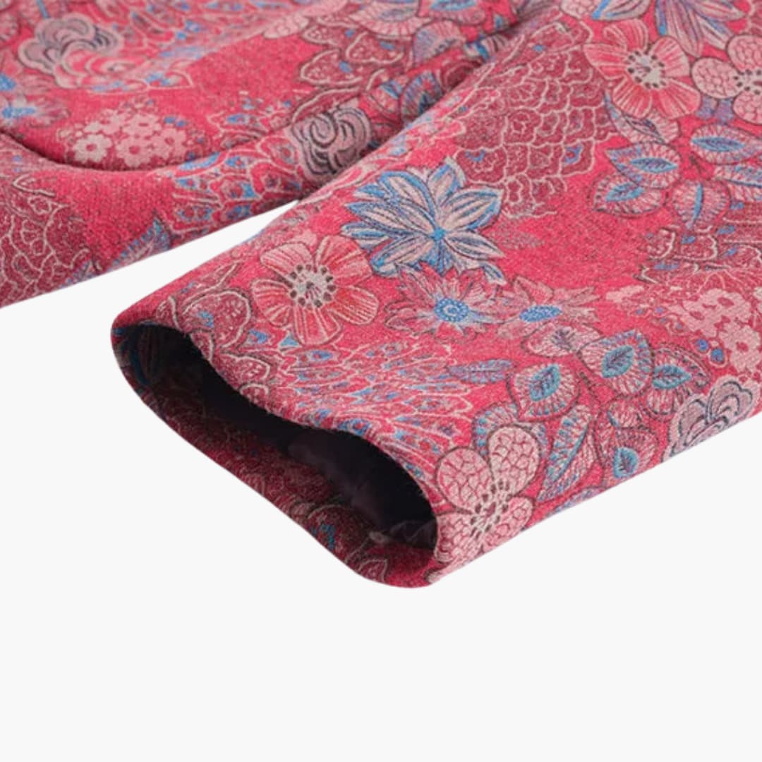 WW | Vintage Floral Wool Coat for Women