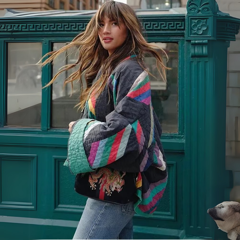 WW | Elegante und bequeme Regenbogen-Kimono-Jacke für Frauen