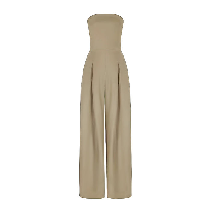 Long strapless jumpsuit with a modern style