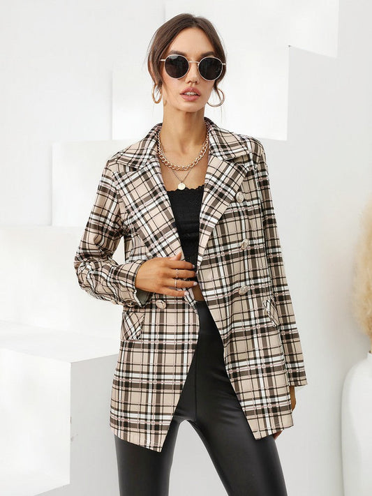 WW | Beiger Karierter Blazer