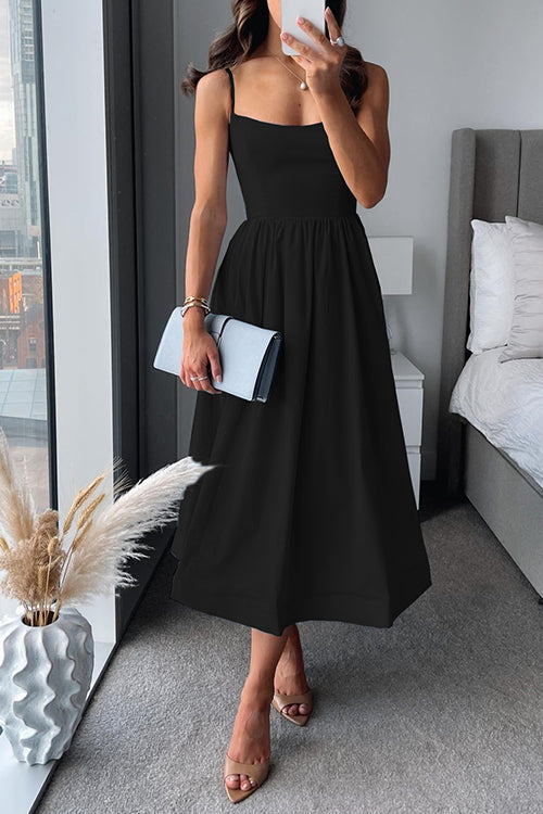 WW | Midikleid In A-Linie Mit Spaghettiträgern Und Taille